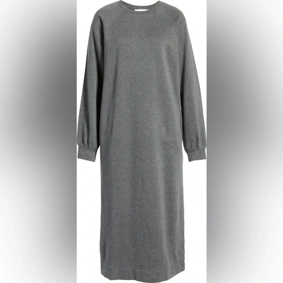 Treasure & Bond Grey Sweatshirt Midi Dress Plus Size Sweater Dress 3X - Picture 4 of 8